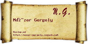 Mózer Gergely névjegykártya