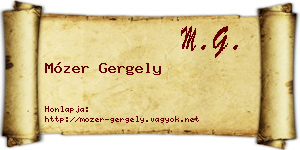 Mózer Gergely névjegykártya